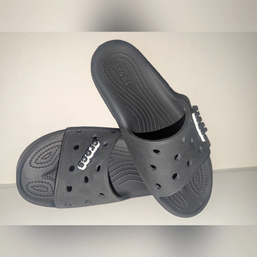 Crocs Black Slide Sandals - Picture 6 of 8